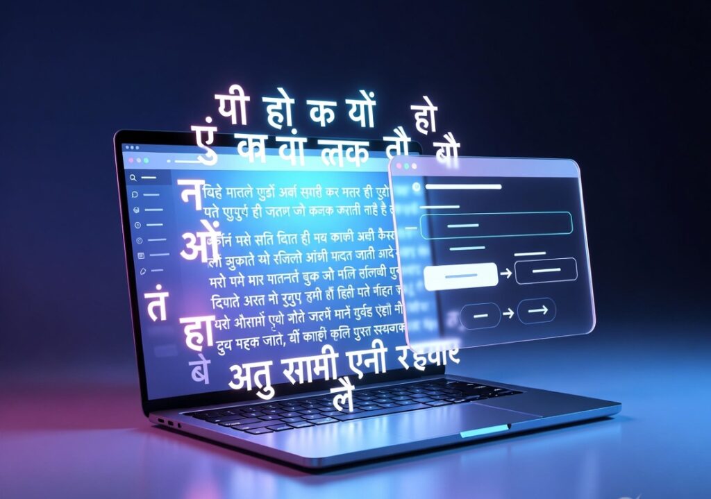 online hindi typing tool concept illustration