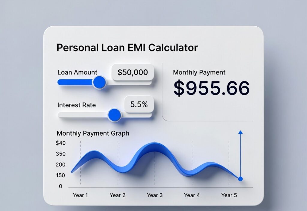 personal loan EMI calculator interface