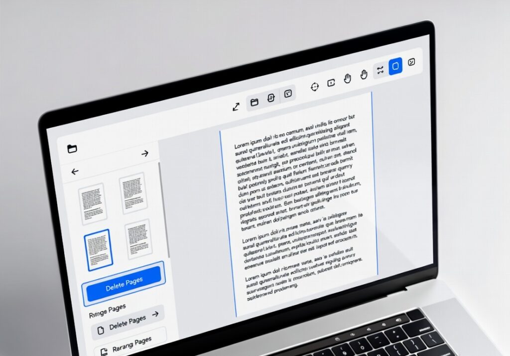 Delete PDF pages online tool interface