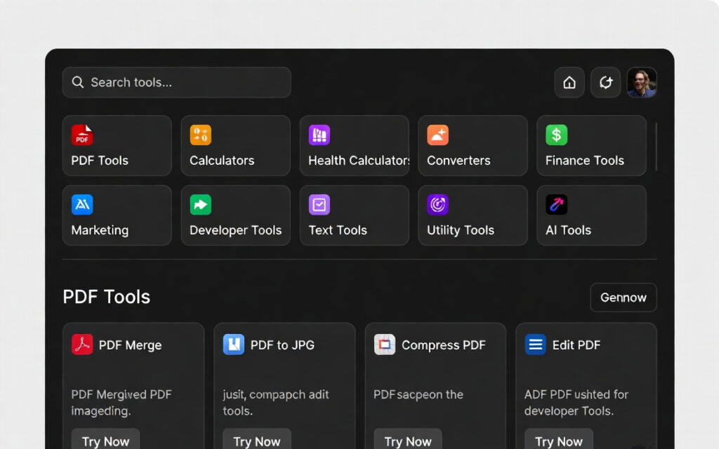 pdf converter and compressor online tool interface
