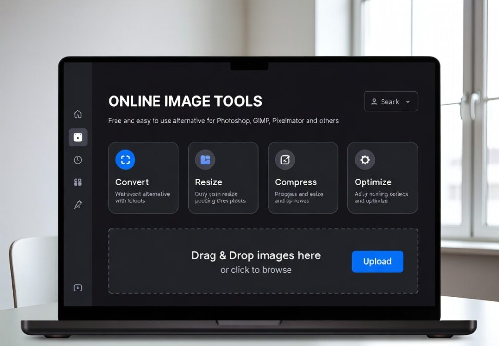 online image tools dashboard for converting and optimizing images
