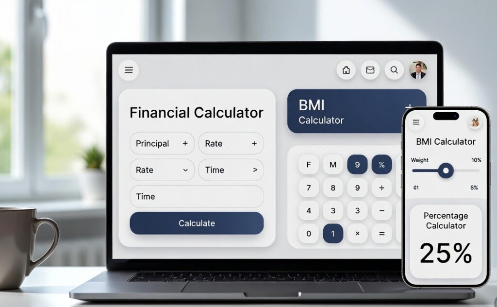 online calculators dashboard financial health utility tools