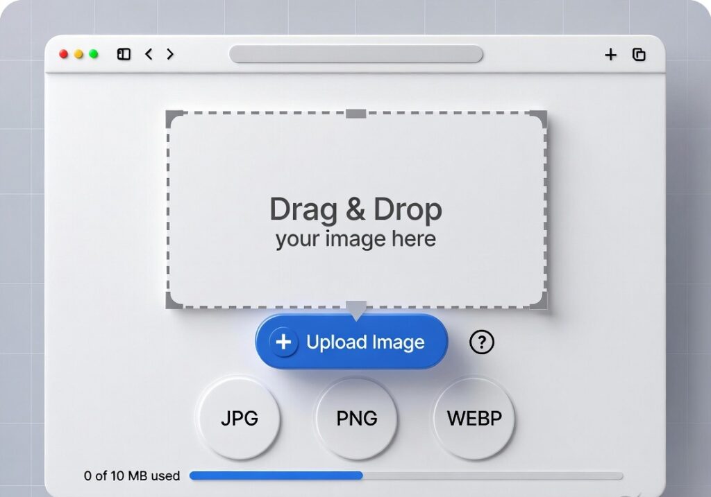 image upload interface of an online image converter tool
