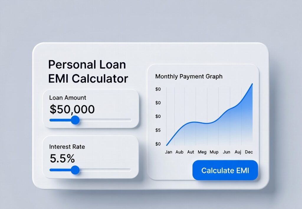 personal loan EMI calculator interface