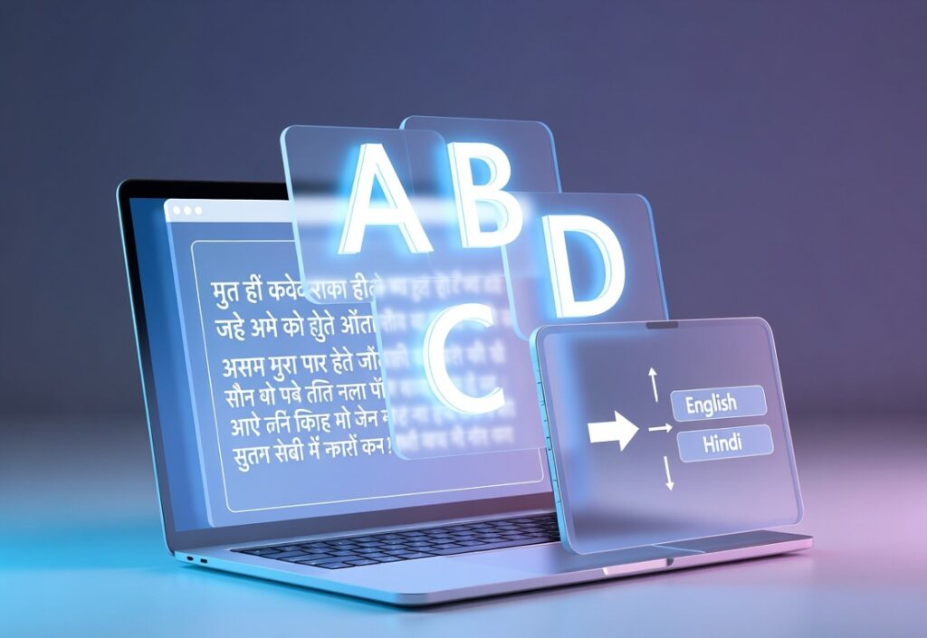 online hindi typing tool concept illustration