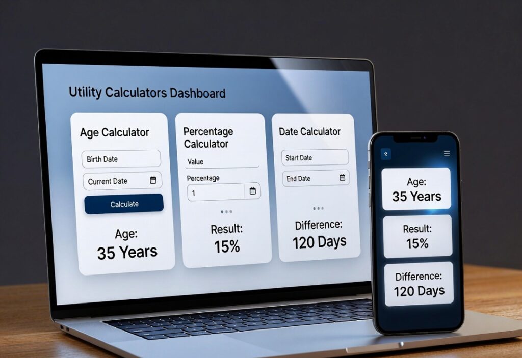 utility calculators age percentage date calculator online