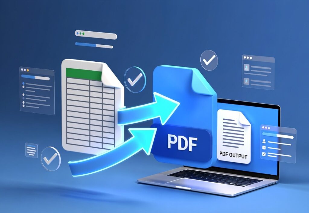 excel spreadsheet converted to pdf document