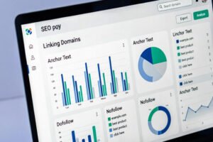 Backlink Extractor Tool dashboard showing competitor backlink analysis data