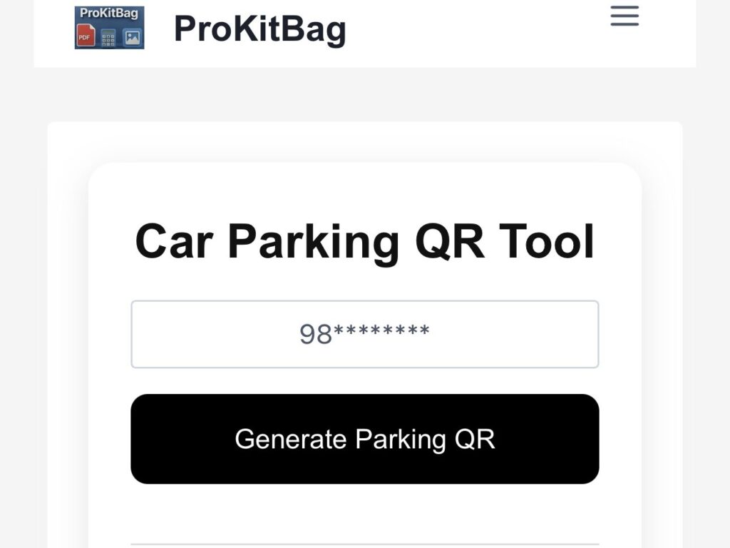 Car Parking QR Tool