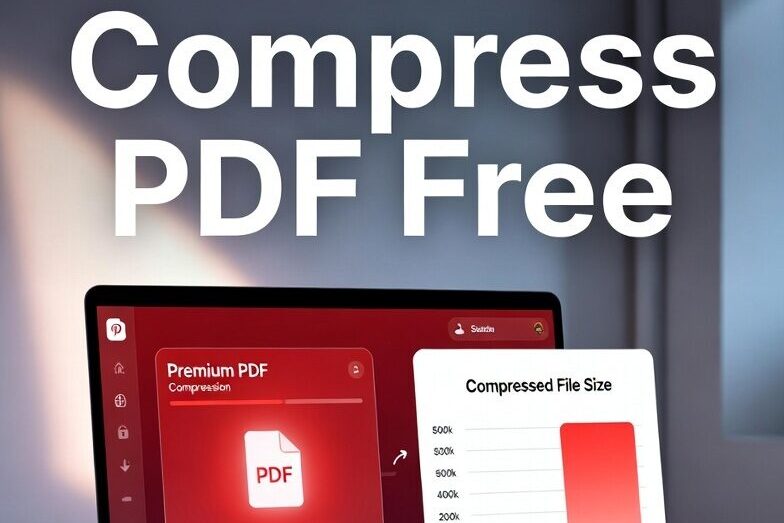 Smartphone displaying compressed PDF results with cloud upload and optimization interface