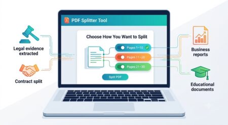Select page ranges to split a 50-page PDF by specific page numbers.