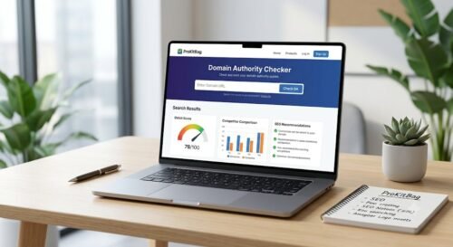 Domain Authority Checker tool interface on ProKitBag website