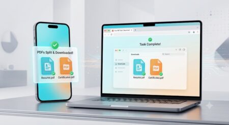 Download newly split PDF files safely on mobile or desktop devices.